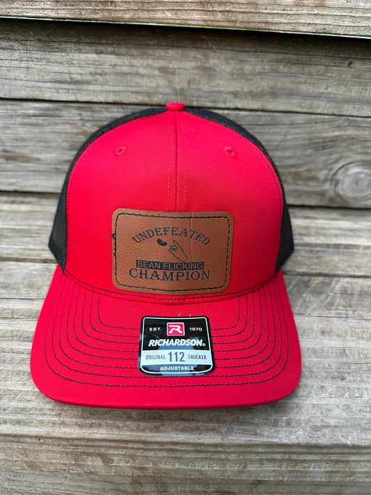 Undefeated Bean Flicking Champion Men's Richardson 112 Trucker Hat
