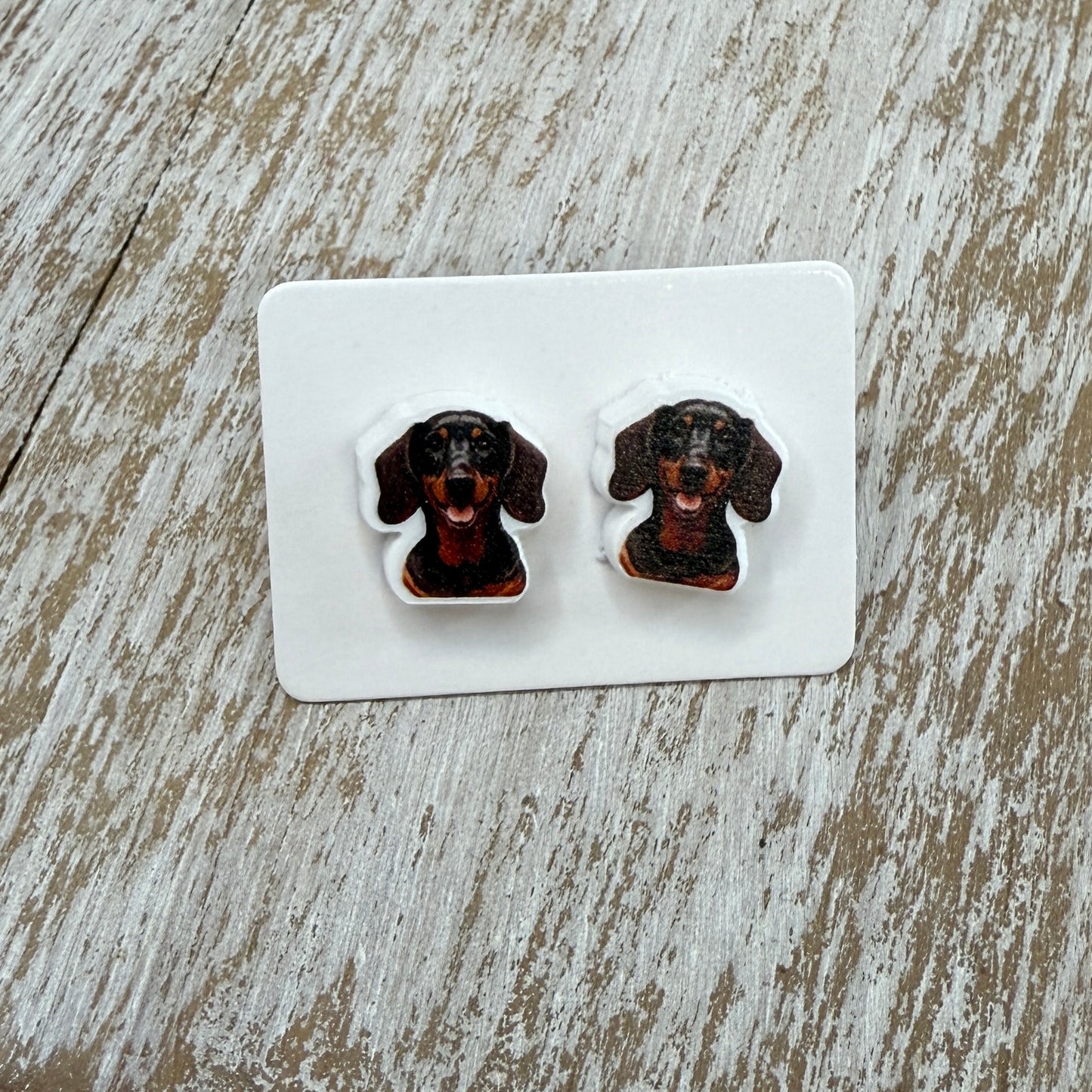 UV Printed Dapper Dachshund Acrylic Stud Earrings