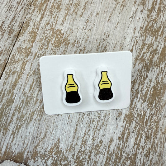 UV Printed Sauce Boss Acrylic Stud Earrings