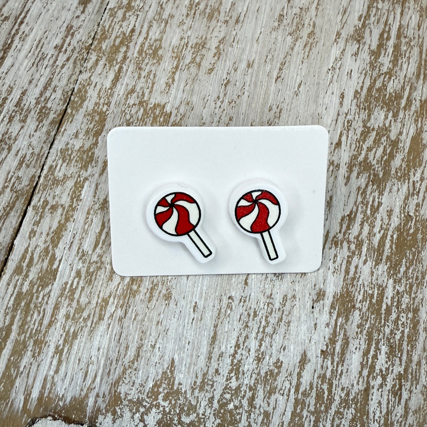 UV Printed Peppermint Pop Acrylic Stud Earrings