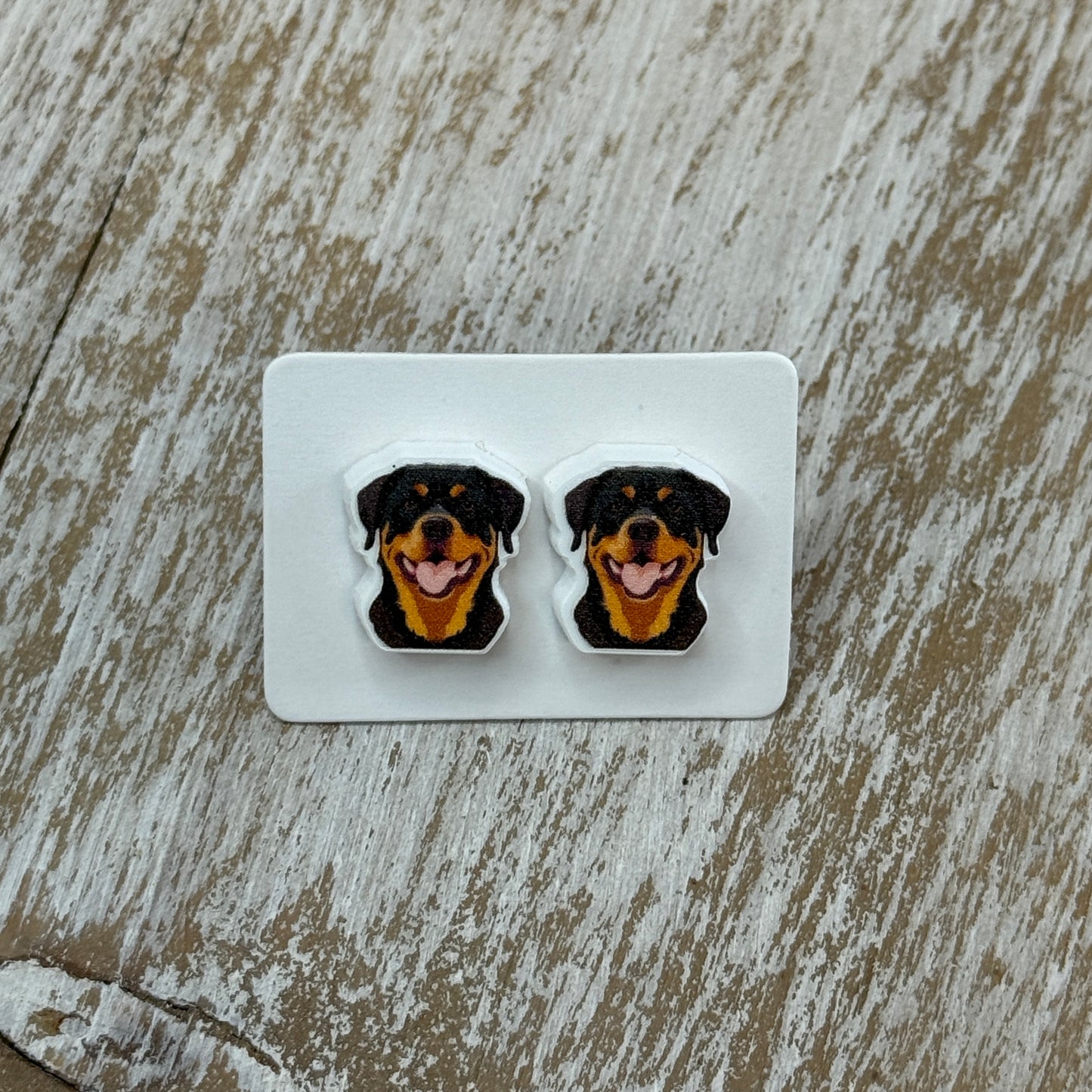 UV Printed Rockstar Rotties Acrylic Stud Earrings