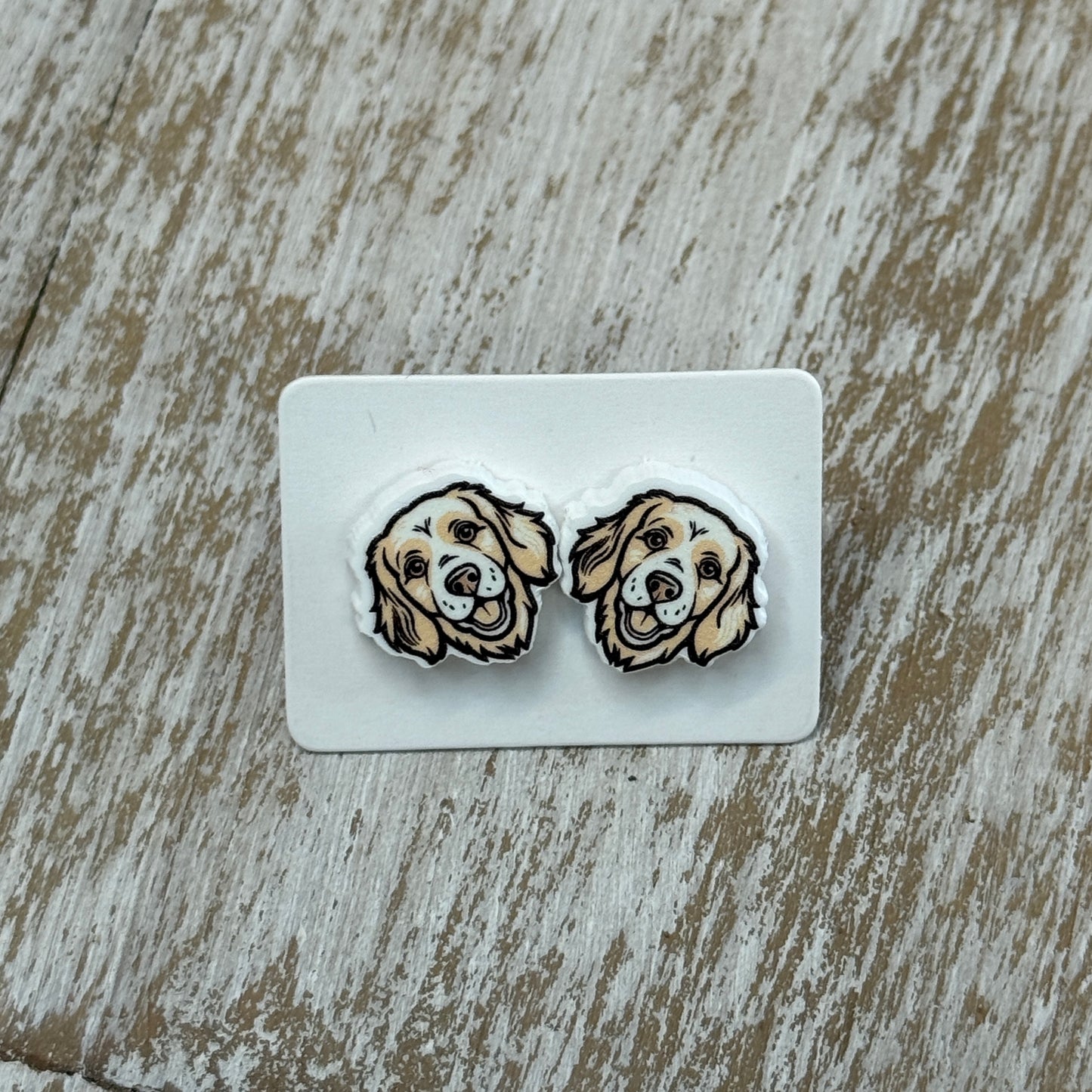 UV Printed Spaniel Smiles Acrylic Stud Earrings