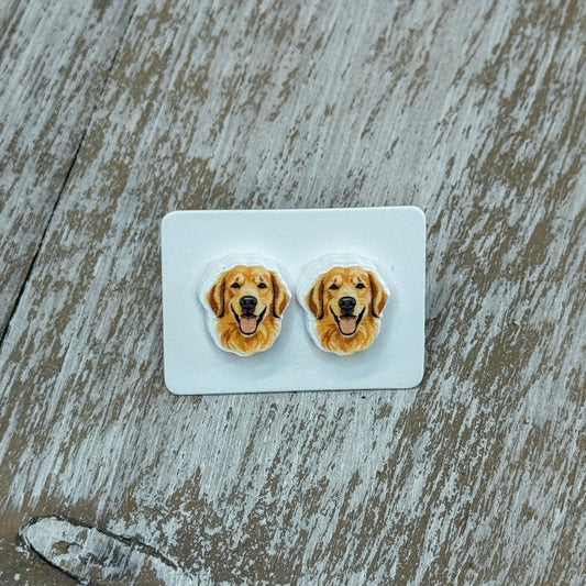 UV Printed Golden Good Boys Acrylic Stud Earrings