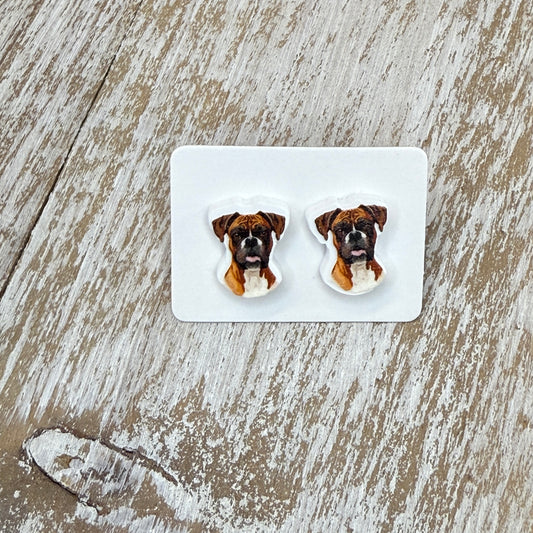 UV Printed Bouncy Boxers Acrylic Stud Earrings