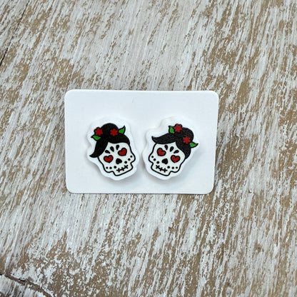 UV Printed Muerta Mavens Acrylic Stud Earrings