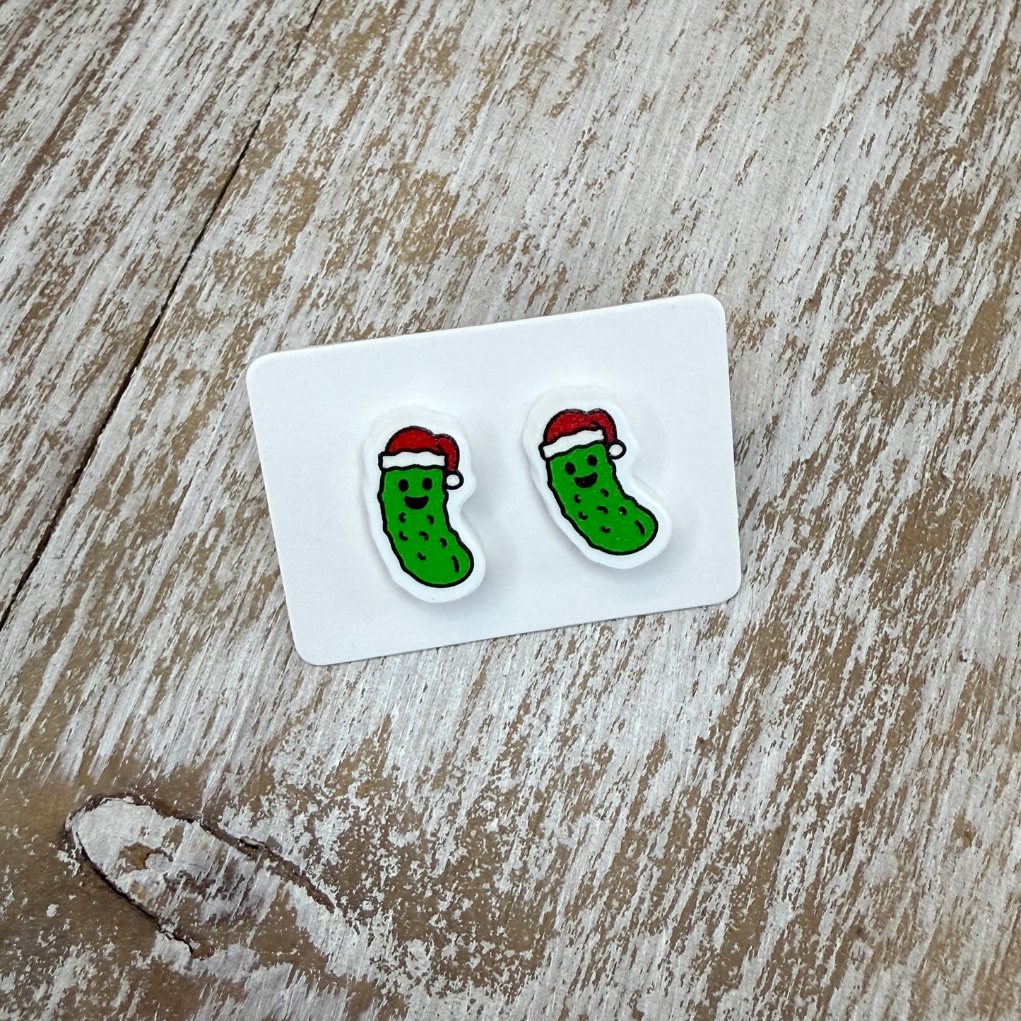 UV Printed Holly Jolly Dills Acrylic Stud Earrings