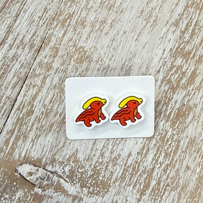 UV Printed Prehistoric Paras Acrylic Stud Earrings