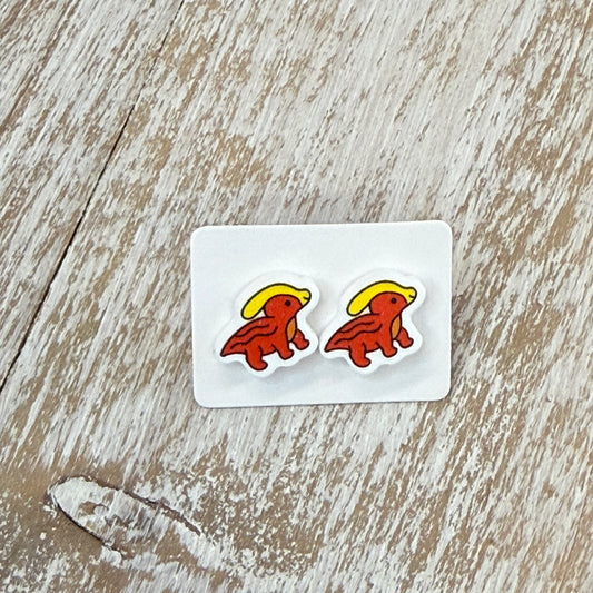 UV Printed Prehistoric Paras Acrylic Stud Earrings