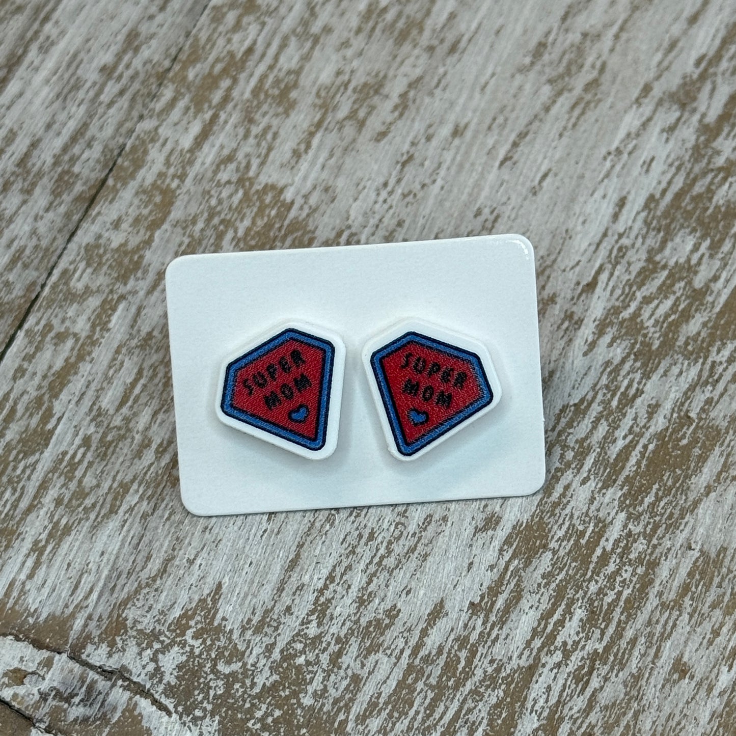 UV Printed Mom of Steel Acrylic Stud Earrings