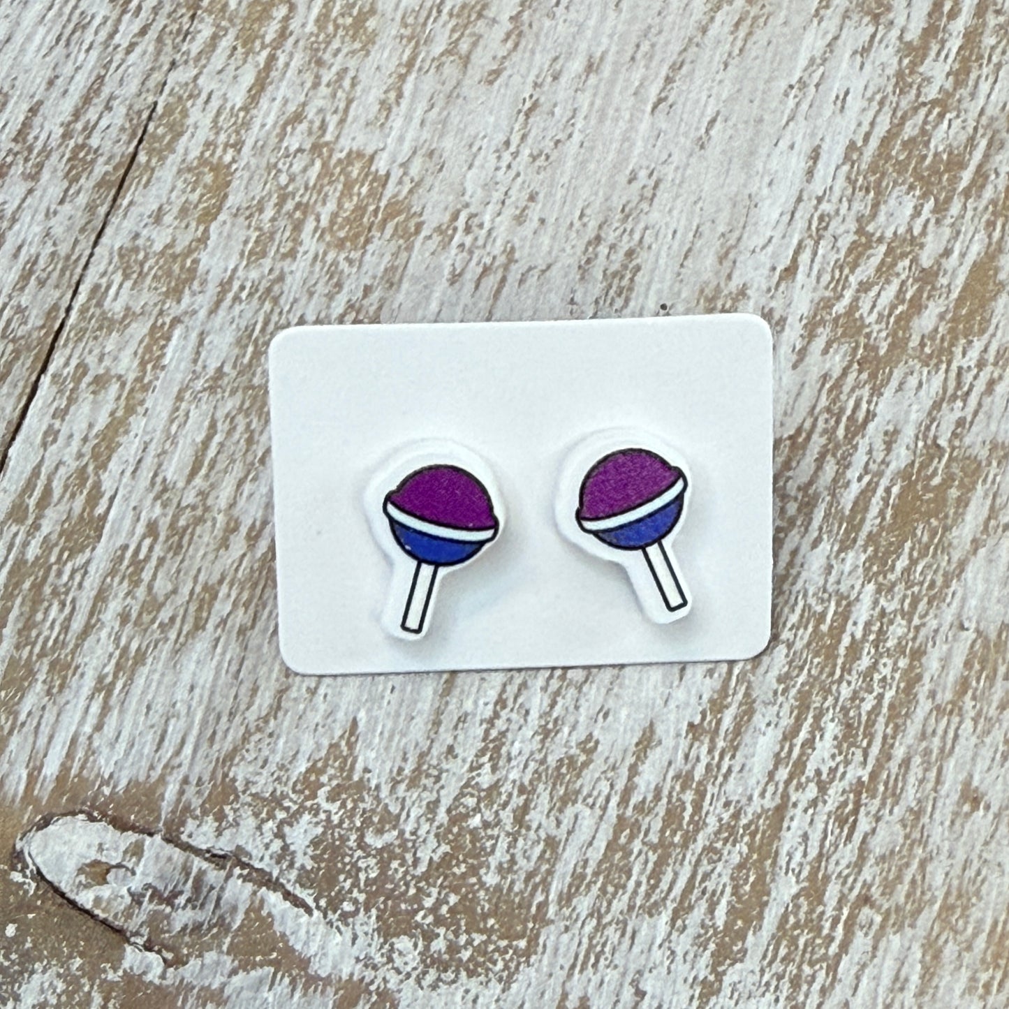 UV Printed Sweet Swirl Acrylic Stud Earrings