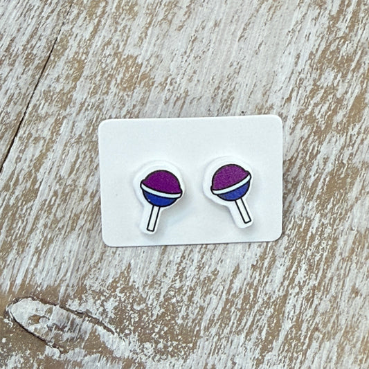 UV Printed Sweet Swirl Acrylic Stud Earrings