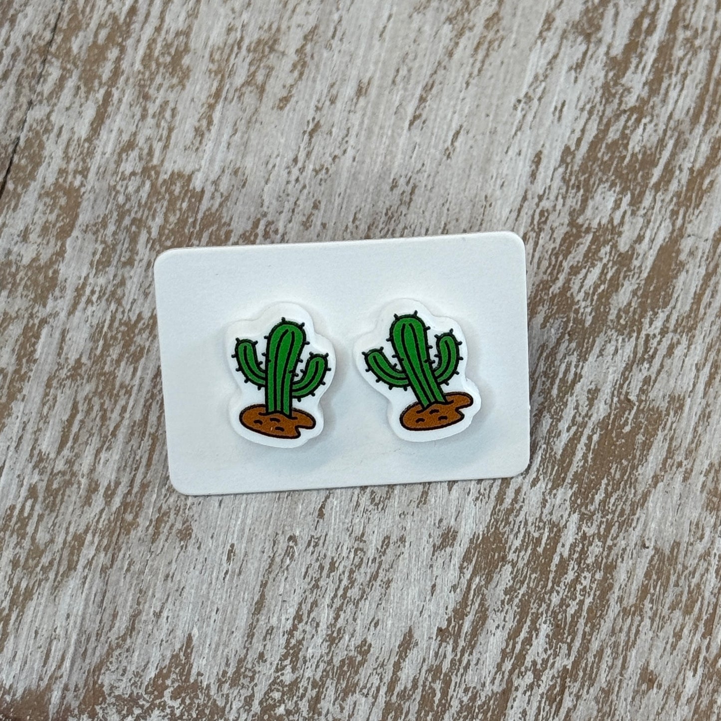 UV Printed Prickly Pretty Acrylic Stud Earrings