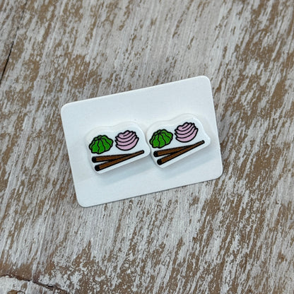 UV Printed Dim Sum-things Acrylic Stud Earrings