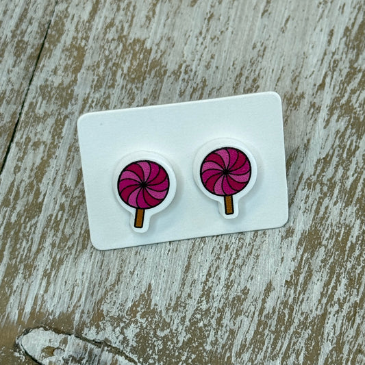 UV Printed Sugar Twist Acrylic Stud Earrings