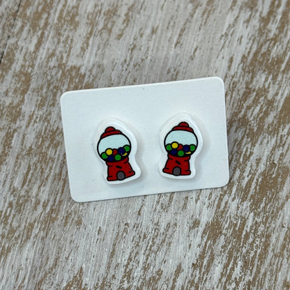 UV Printed Bubble Trouble Acrylic Stud Earrings