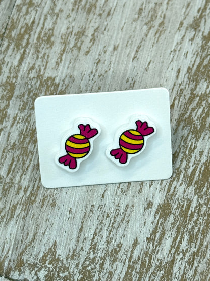 UV Printed Tutti Frutti Acrylic Stud Earrings