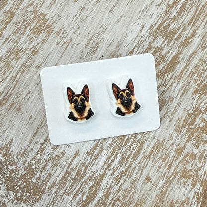 UV Printed Shepard Squad Acrylic Stud Earrings
