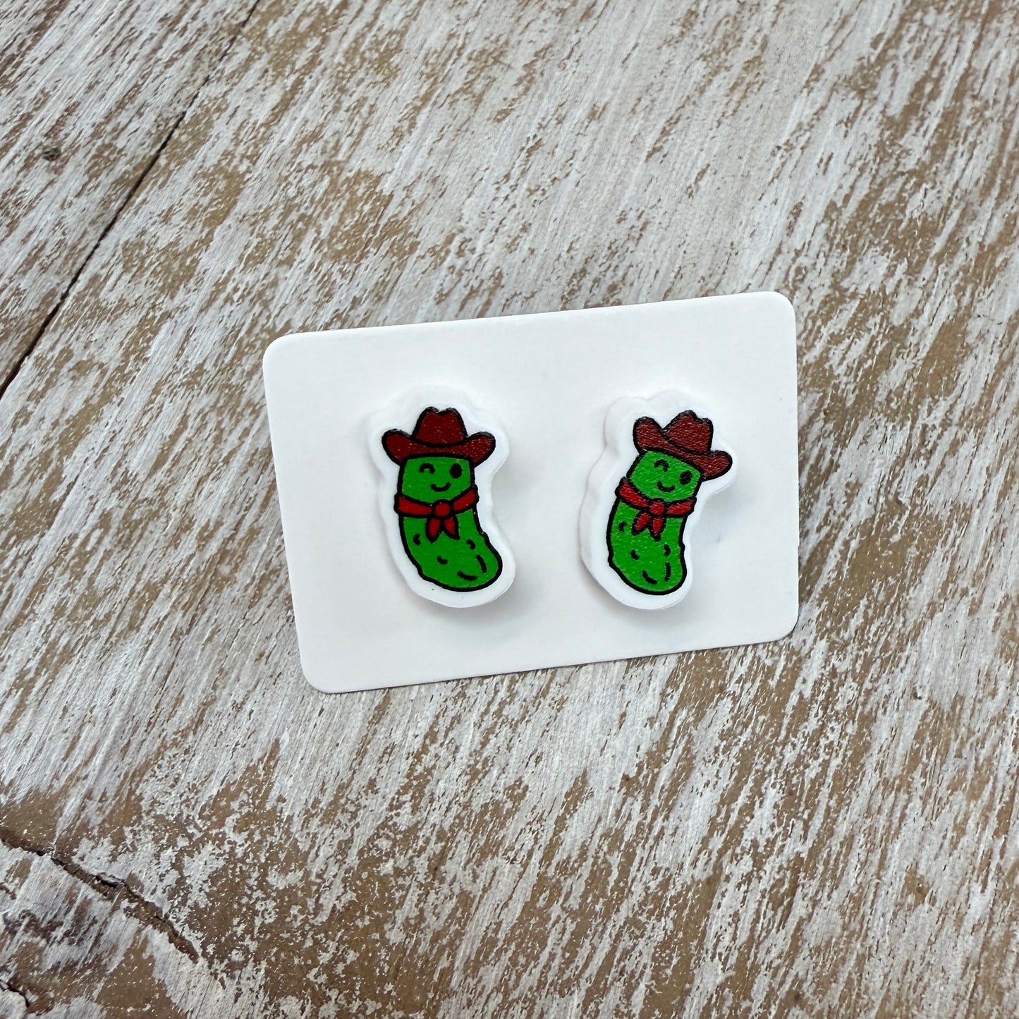 UV Printed Pickle Rodeo Acrylic Stud Earrings