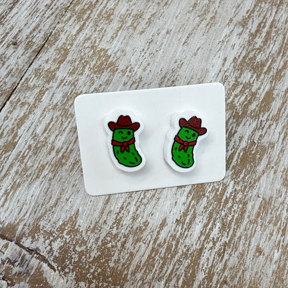 UV Printed Pickle Rodeo Acrylic Stud Earrings