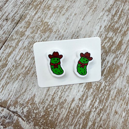 UV Printed Pickle Rodeo Acrylic Stud Earrings