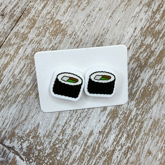 UV Printed Kawaii Rolls Acrylic Stud Earrings