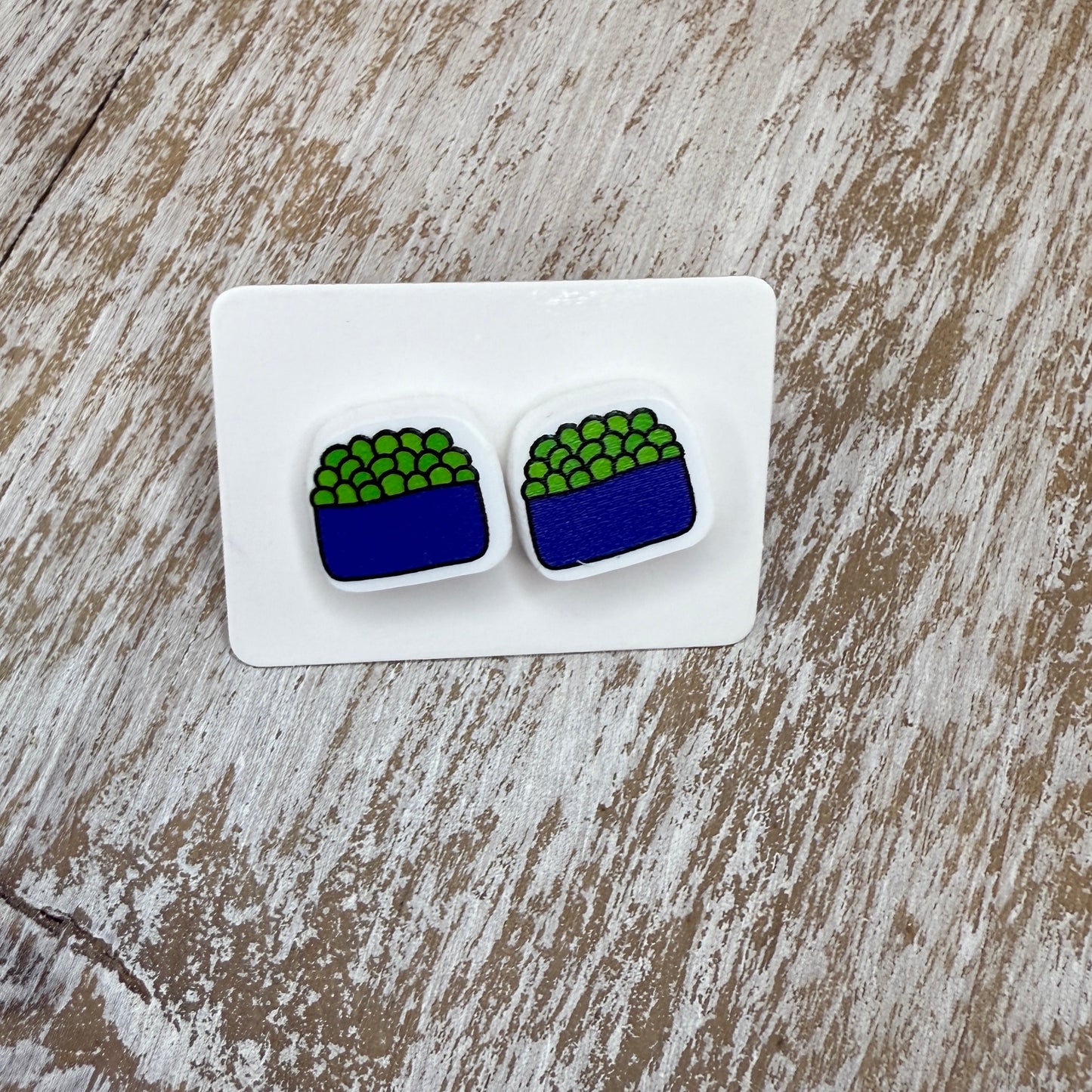 UV Printed Sweet Pea Acrylic Stud Earrings