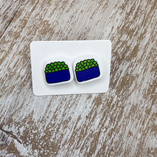 UV Printed Sweet Pea Acrylic Stud Earrings