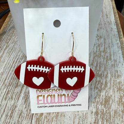 UV Printed Game Day Love Acrylic Dangle Earrings