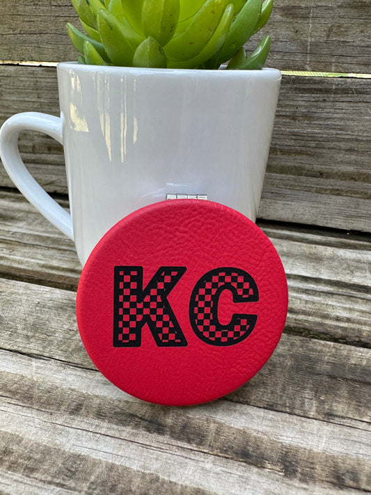 KC Checkered Compact Mirror