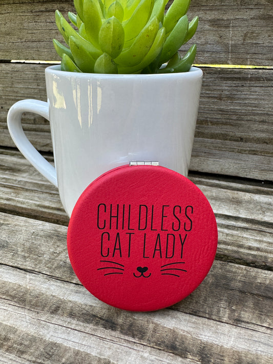 Childless Cat Lady Compact Mirror