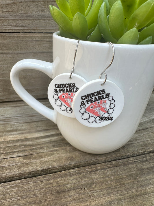 Chucks & Pearls 2024 Sublimated Dangle Earrings