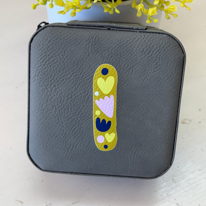 UV Printed Single-Letter Monogram Leatherette Jewelry Boxes