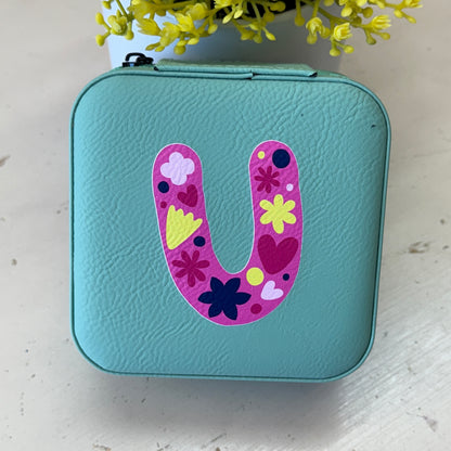 UV Printed Single-Letter Monogram Leatherette Jewelry Boxes