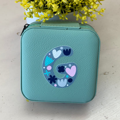 UV Printed Single-Letter Monogram Leatherette Jewelry Boxes