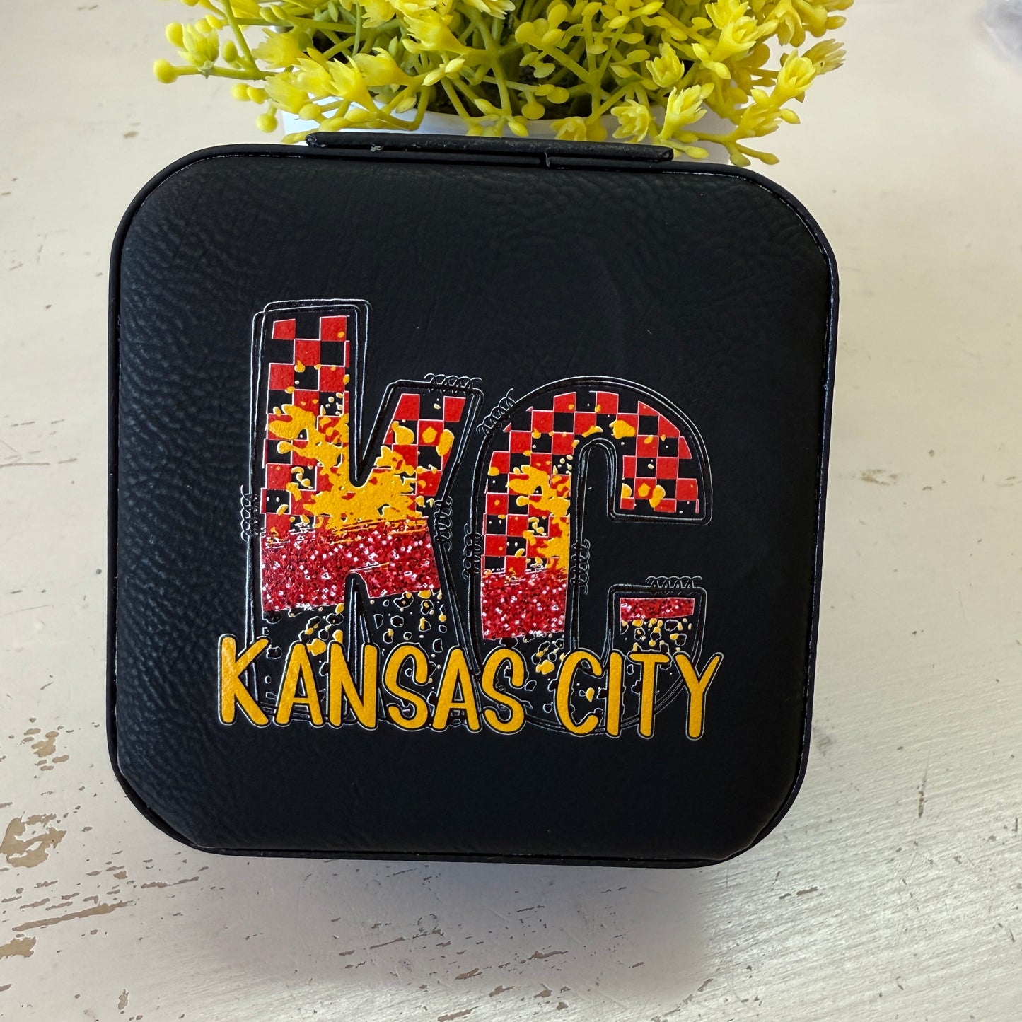 UV Printed Red Checkered Paint Jewelry Box