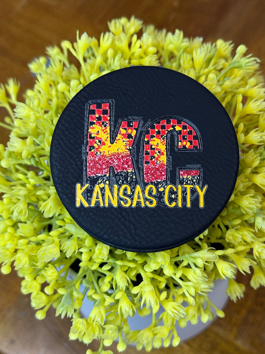 UV Printed Red KC Checkered Paint Compact Mirror