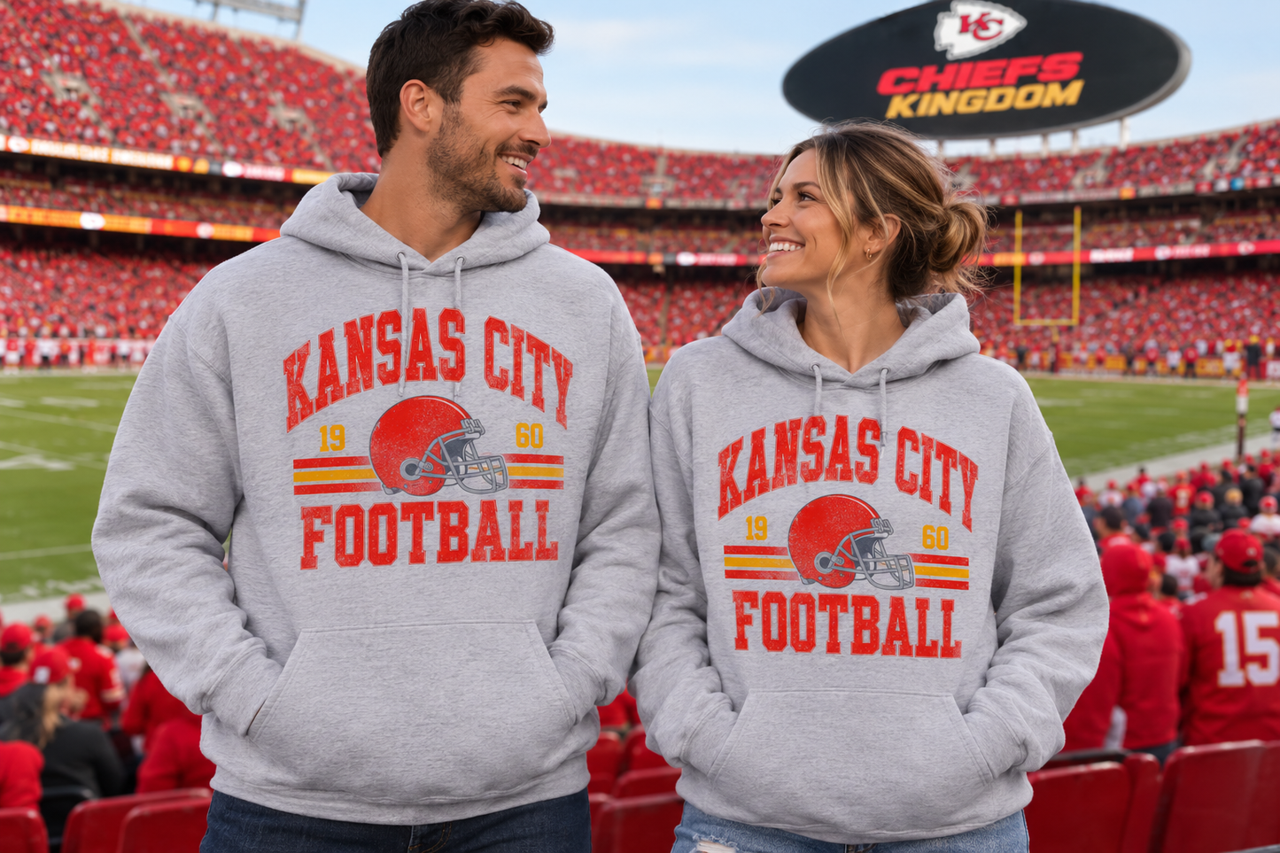 Kansas City Football Vintage Inspired Hoodie | Retro Game Day Hoodie