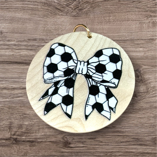 UV Printed Soccer Bow Keychain