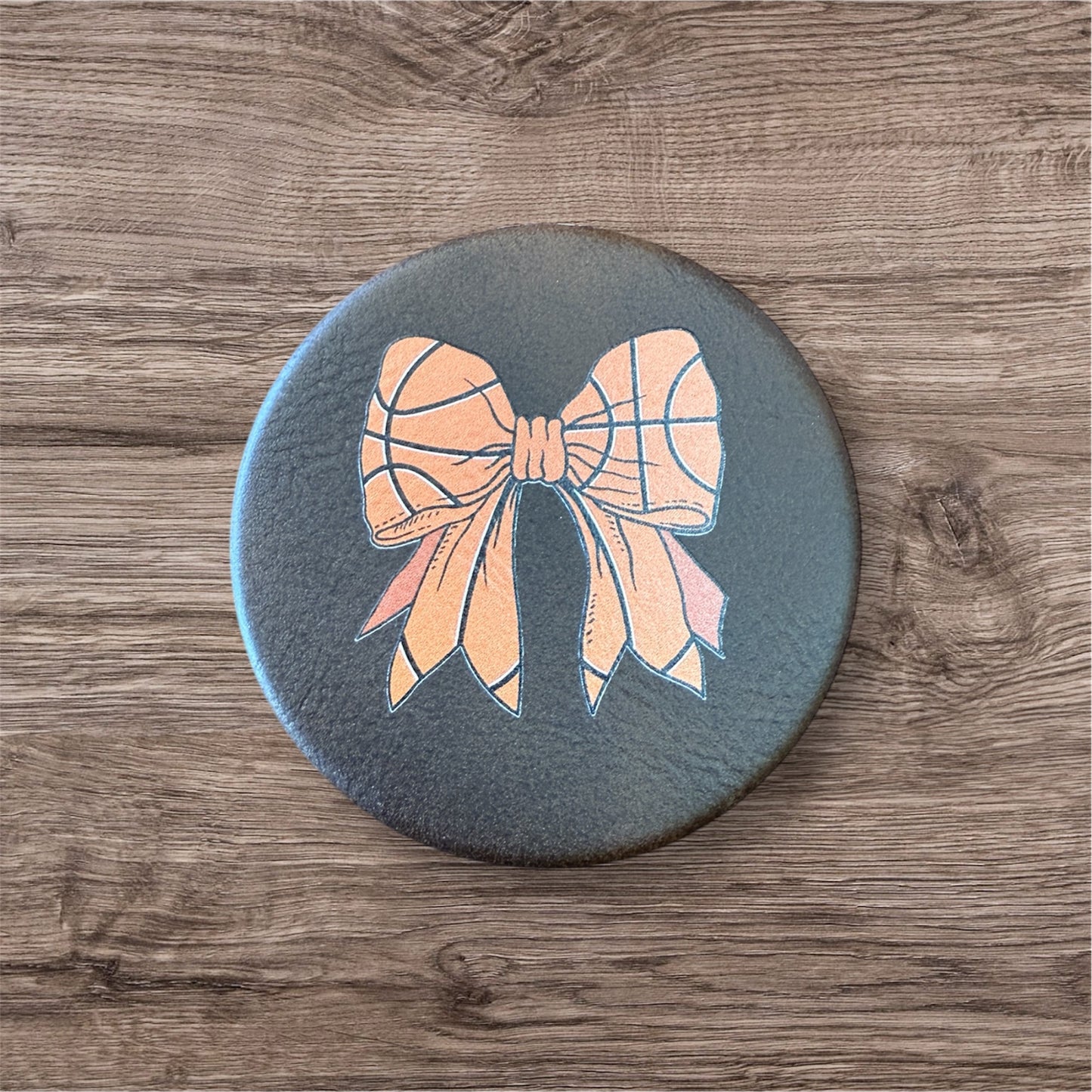 UV Printed Basketball Bow Compact Mirror