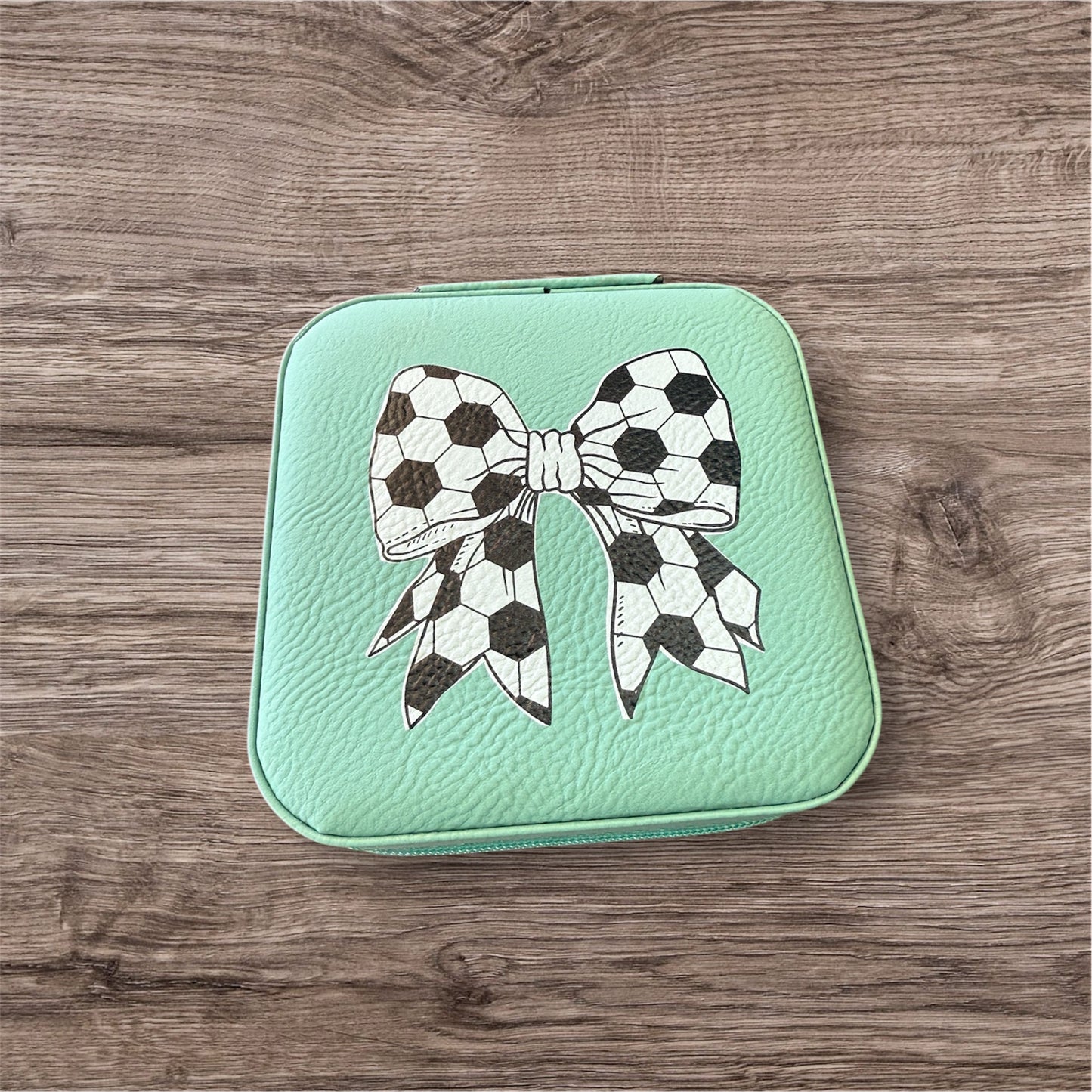 UV Printed Soccer Bow Jewelry Box