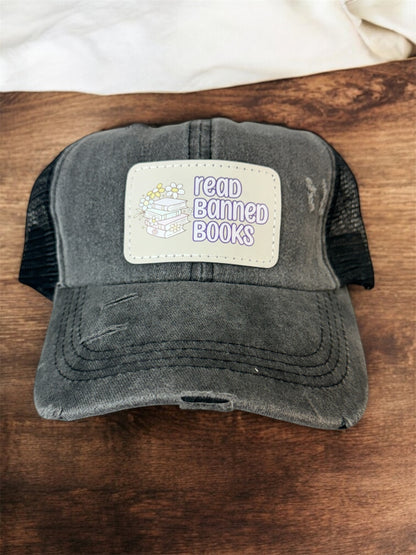 UV Printed Read Banned Book Women's Criss Cross Hat