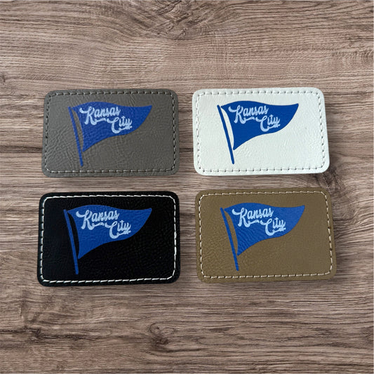 UV Printed Kansas City Royal Pennant Leatherette Patch