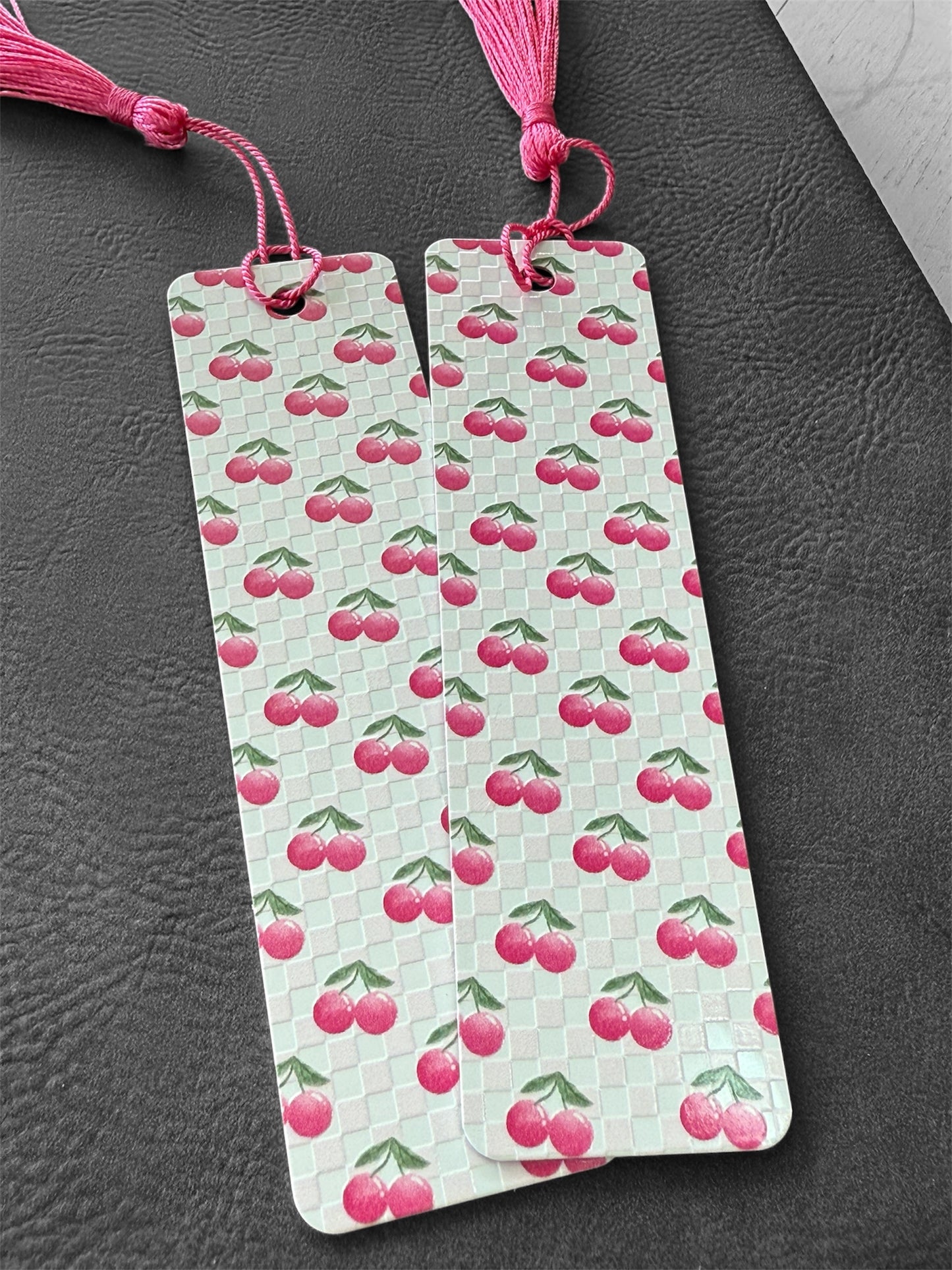 UV Printed Cherries Scatter Print Bookmark