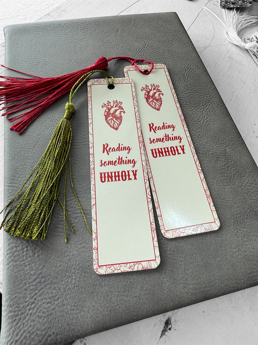 UV Printed Reading Something Unholy Bookmark