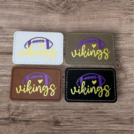 UV Printed Vikings Leatherette Patch