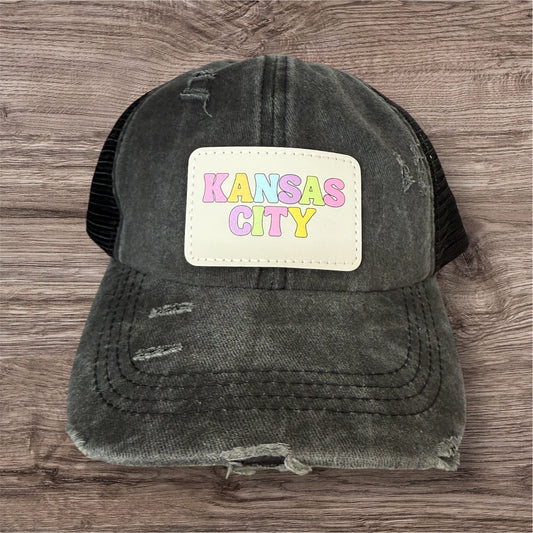 UV Printed Personalized Pastel City Name Women's Criss Cross Hat