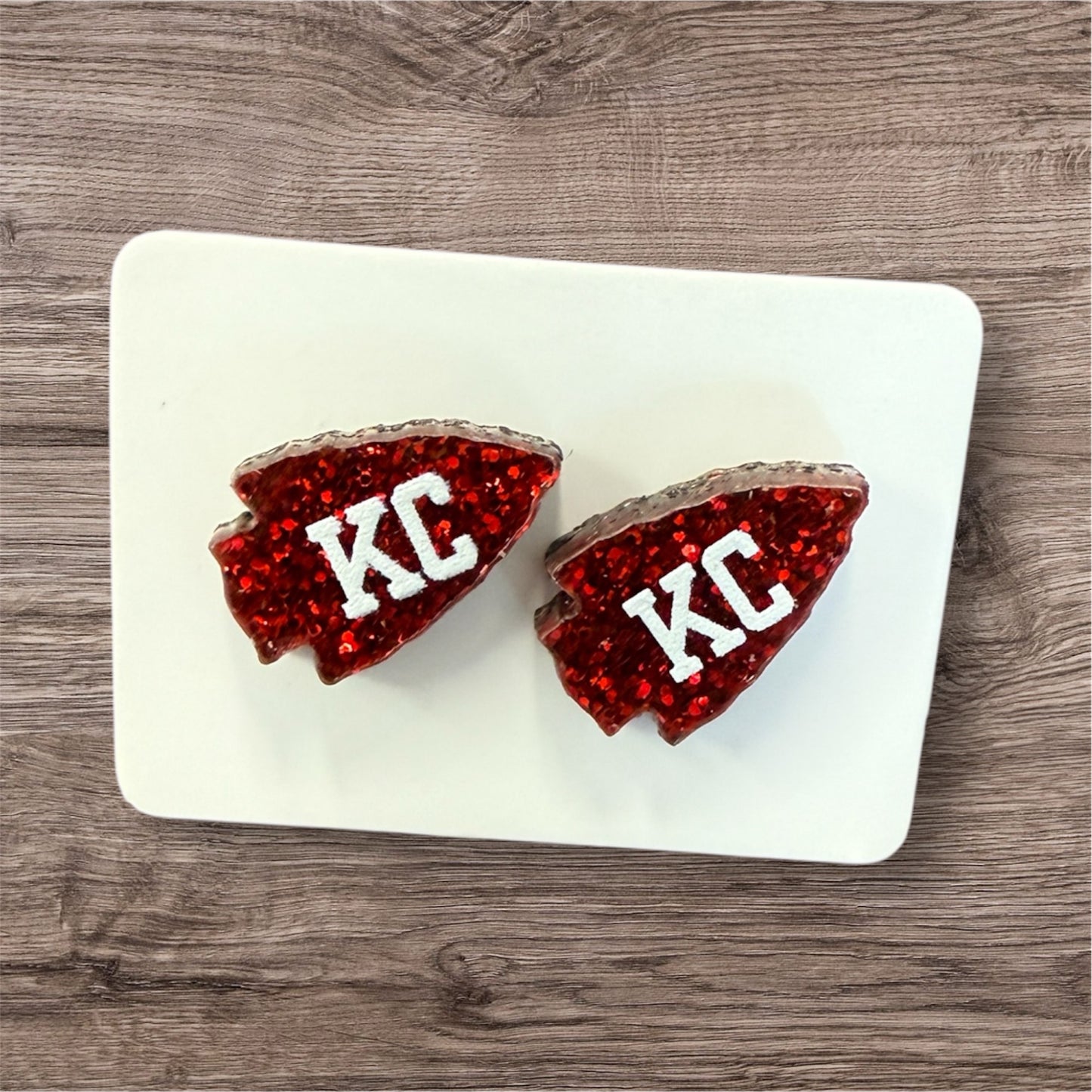 UV Printed KC Arrowhead Acrylic Stud Earrings