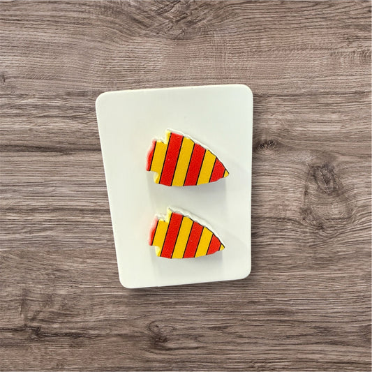 UV Printed Striped Arrowhead Acrylic Stud Earrings