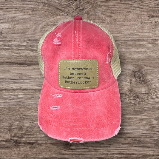 Engraved Somewhere In Between Women's Criss Cross Hat