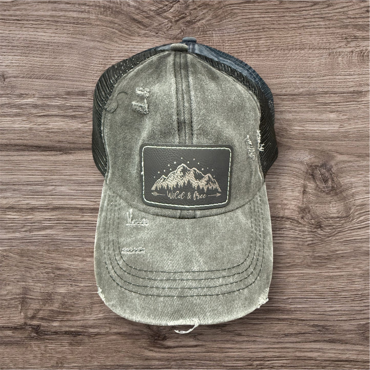 Engraved Wild & Free Women's Criss Cross Hat